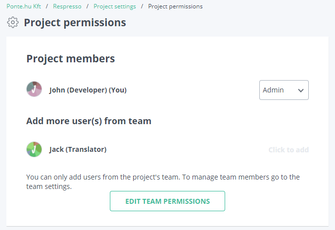 Available team roles in Respresso. (Member, Admin, Owner)